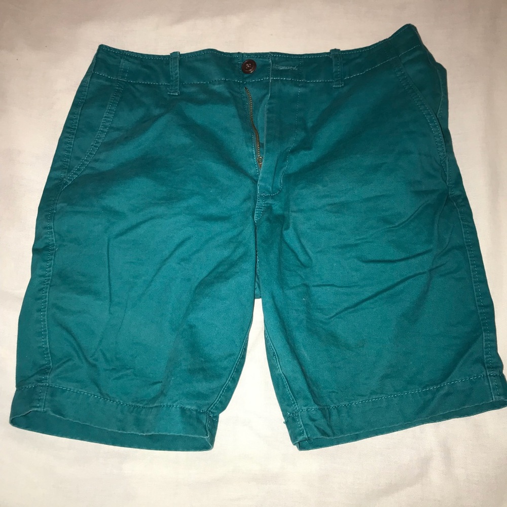 Turquoise khaki shorts